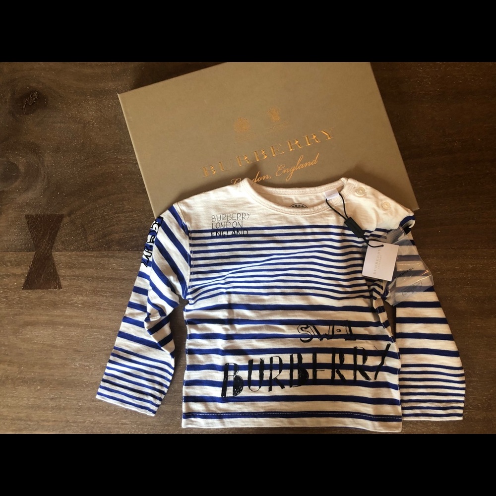 Burberry SW1 Striped Long Sleeve T-Shirt 18M BNWT